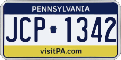 PA license plate JCP1342
