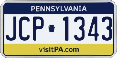 PA license plate JCP1343