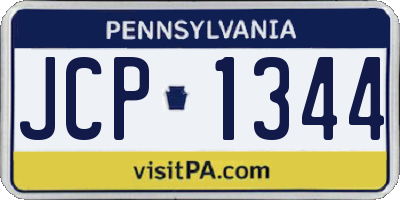 PA license plate JCP1344