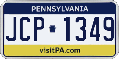 PA license plate JCP1349