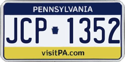 PA license plate JCP1352