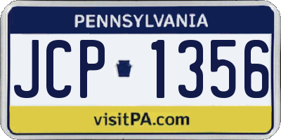 PA license plate JCP1356