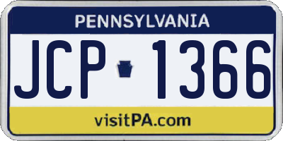PA license plate JCP1366