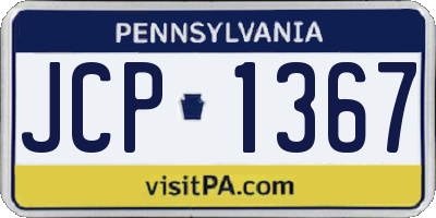 PA license plate JCP1367