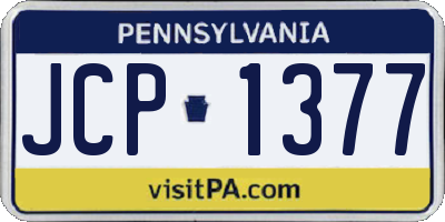 PA license plate JCP1377