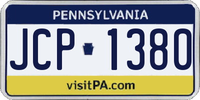 PA license plate JCP1380