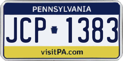 PA license plate JCP1383