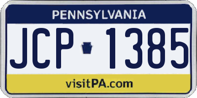PA license plate JCP1385