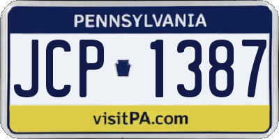 PA license plate JCP1387