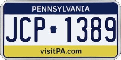 PA license plate JCP1389