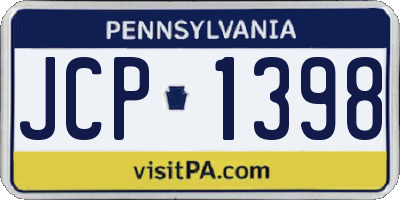 PA license plate JCP1398