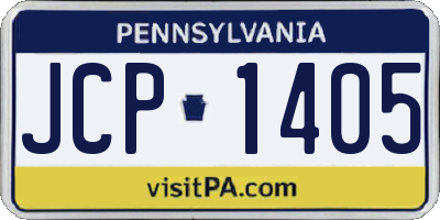 PA license plate JCP1405