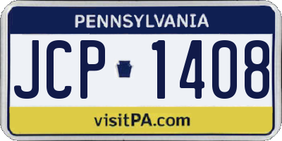 PA license plate JCP1408