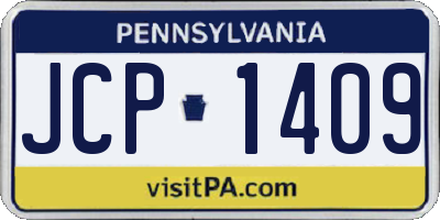 PA license plate JCP1409