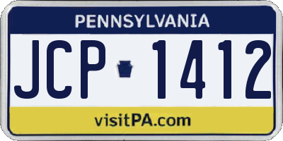 PA license plate JCP1412