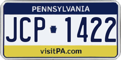 PA license plate JCP1422