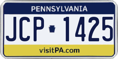 PA license plate JCP1425