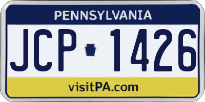 PA license plate JCP1426