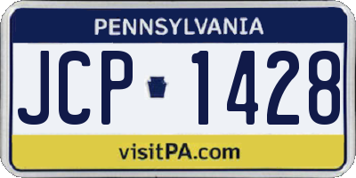 PA license plate JCP1428