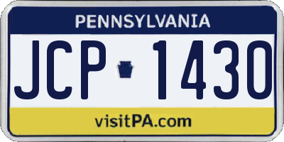 PA license plate JCP1430
