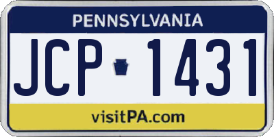PA license plate JCP1431