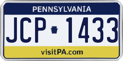 PA license plate JCP1433