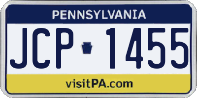 PA license plate JCP1455