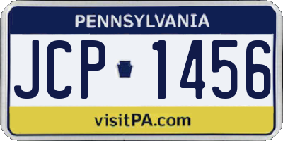 PA license plate JCP1456