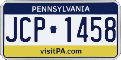PA license plate JCP1458