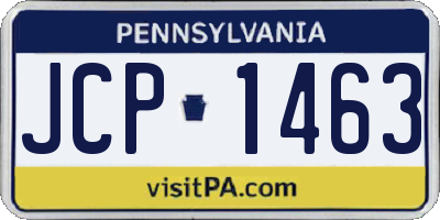 PA license plate JCP1463