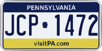 PA license plate JCP1472