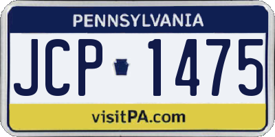 PA license plate JCP1475