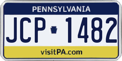 PA license plate JCP1482