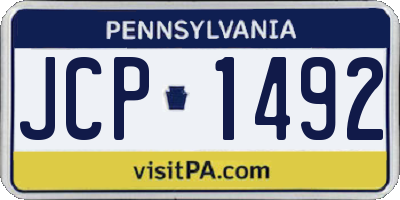 PA license plate JCP1492