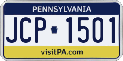 PA license plate JCP1501