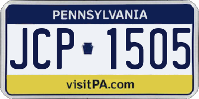 PA license plate JCP1505