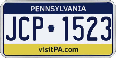 PA license plate JCP1523
