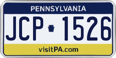PA license plate JCP1526