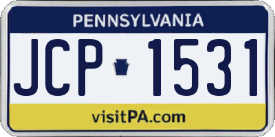 PA license plate JCP1531