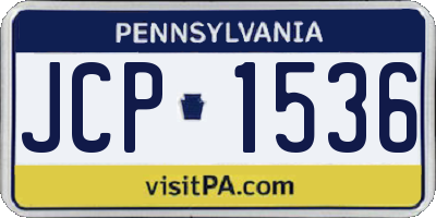 PA license plate JCP1536