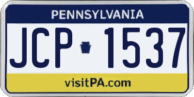 PA license plate JCP1537