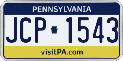 PA license plate JCP1543