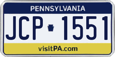 PA license plate JCP1551