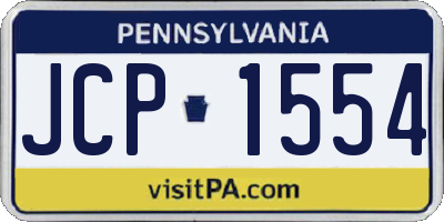 PA license plate JCP1554