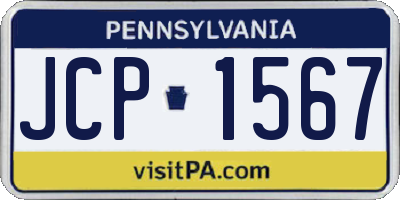 PA license plate JCP1567