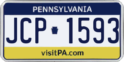 PA license plate JCP1593