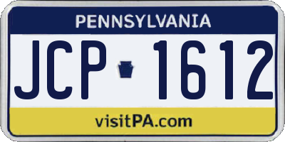 PA license plate JCP1612