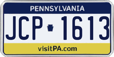 PA license plate JCP1613