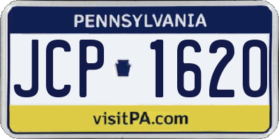 PA license plate JCP1620