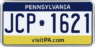 PA license plate JCP1621